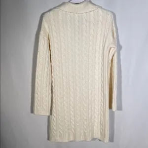 Abercrombie And Fitch Womens Cream Cable Knit Sweater Mini Dress Xs thumbnail 5