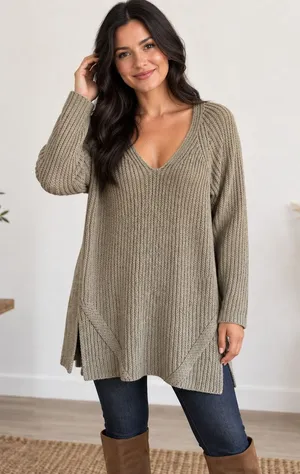 Free People midi back cutout heavy knit sweater cream tan Small cozy fall thumbnail 1