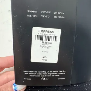 NWT: Express Black Sparkle Full Length Tights thumbnail 7