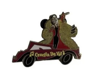 Cruella De Vil Smoking Cigarette Red Car Disney Store Pin Magical Music Moments thumbnail 1