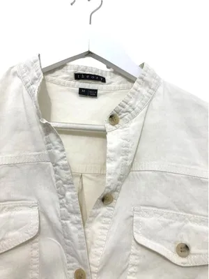 Theory "Corian" Luxury Linen-Blend Popover Utility Shirt M thumbnail 8
