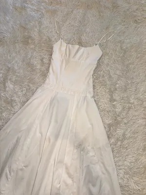 NEW HOUSE OF CB Liora Eyelet Trim Cotton Midi White Dress sz XS thumbnail 6