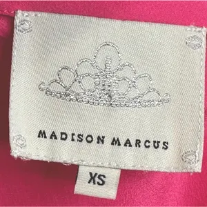 Madison Marcus Dress‎ XS One Shoulder Silk Pink Ruffle Mini Sequin Detailed thumbnail 4