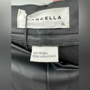 Marcella Women's Julien Black Vegan Leather‎ Wide Leg Pants Size XL NEW thumbnail 4