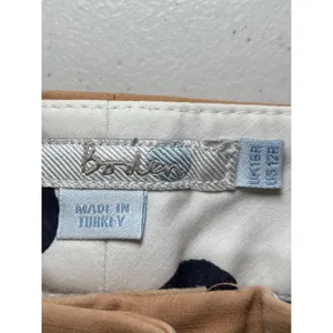 Boden Khaki Cropped‎ Capri Pants Cotton Stretch Tab Front Career 12R thumbnail 3
