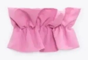 Zara Pink Ruffle Strapless Tube Top NWT thumbnail 1
