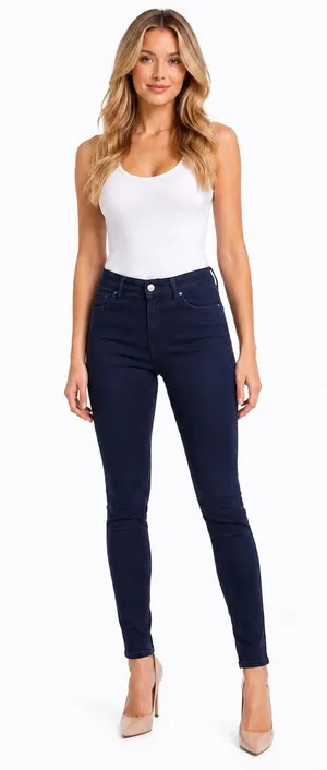Dark Blue Stretch Skinny Jeans thumbnail 1