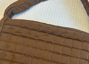 NEW! Brown Quilted Tote Bag Lightweight Nylon Oversized Active Boho Streetwear thumbnail 3