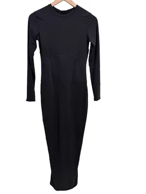 SKIMS Fits Everybody Corset Long Sleeve Dress in Onyx Large Sold Out NWT thumbnail 8
