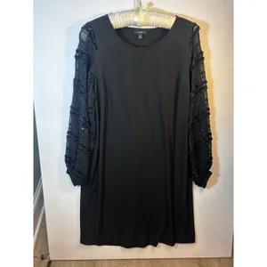 Alfani Women’s 2X Black Shimmer Sleeves Shift Dress NWT Plus Size Cocktail Dress thumbnail 11