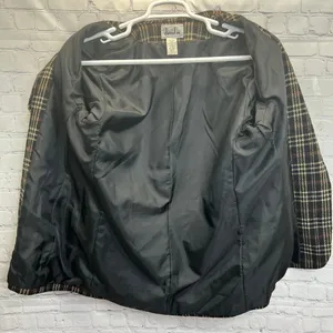 David N. Blazer Vintage Wool Plaid‎ Suede Trim Jacket Brown Black 10 Academia thumbnail 9