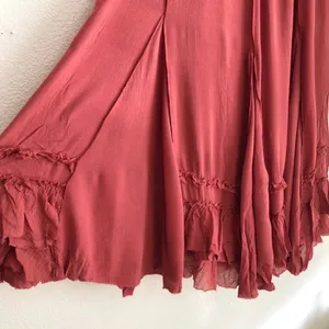 Free People FP One Cypress Ruffle Maxi Skirt Boho Terracotta NWOT L thumbnail 4