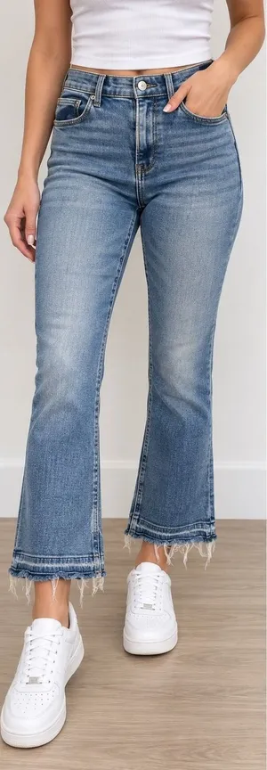 Abercrombie & Fitch High Rise Ankle Flare Jeans Women’s 27/4 Raw Hem thumbnail 1