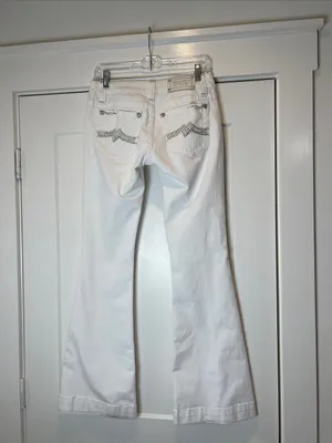 Miss Me White Flared Jeans - Women's Wide Leg Denim size 28. thumbnail 5