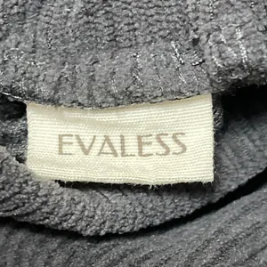 Evaless Women's Gray High Rise Elastic Waist Relaxed Tapered Trouser Pants Sz M thumbnail 5