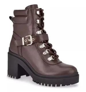 Guess Canaly Dark Brown Combat Boots Lug‎ Sole Block Heel Mens 8.5M thumbnail 1