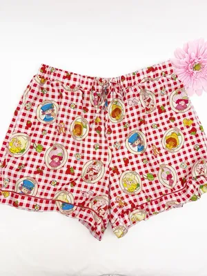 Strawberry Shortcake Countryside Plaid Gingham Check Short Pajama Set Two Piece thumbnail 13