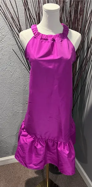 🌺Paper Of London Purple Sleeveless Halter Dress Size 12🌺 thumbnail 1