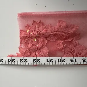 Forever Unique Lace Sequence Dress Coral Pink Size 12 Fit & Flare Formal Party thumbnail 10