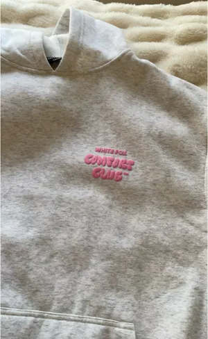 White fox pink comfort club hoodie thumbnail 3