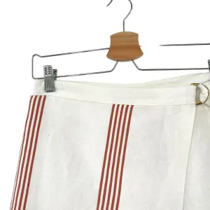 Anthropologie Hutch Rori Skirt Wrap Buckle‎ Striped Asymmetric White Rust Size 4 thumbnail 6
