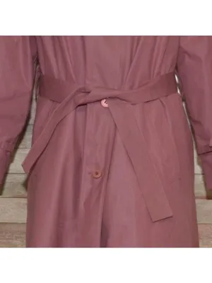 VTG London Fog Trench Coat 10 Dusty Rose Pink Detachable Hood Liner Belt USA thumbnail 6