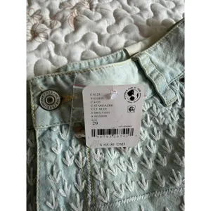 Free People We The Free Embroidered Denim Shorts 29 NWT Sequins Boho Festival thumbnail 4