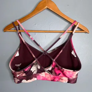 Old Navy Floral Sports Bra - Pink and Purple - Go Dry - Large thumbnail 3