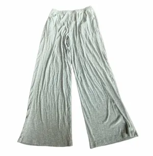 Trendy Queen Women's Gray Ribbed Pants Size L thumbnail 1