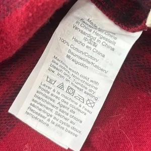Madewell Red Plaid Flannel Button Down Shirt Cotton Long‎ Sleeve Size L thumbnail 9