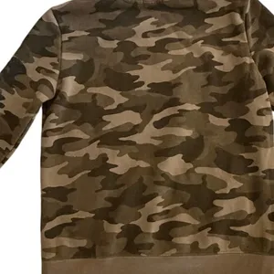 Max Jeans Camo Embroidered Sleeve Sweatshirt XS Green Gray Fleece Pullover thumbnail 4