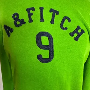 Abercrombie & Fitch Green Logo Hoodie Womens L Y2K Preppy Sweatshirt thumbnail 4
