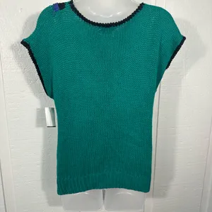 Lucia Vintage Handknit Purple and Green Sleeveless Sweater No Size EUC thumbnail 5