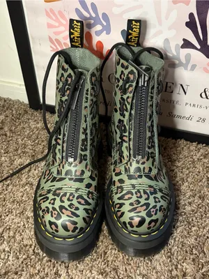 Dr. Martens Leopard Print Platform Boots – Women’s 6 thumbnail 2
