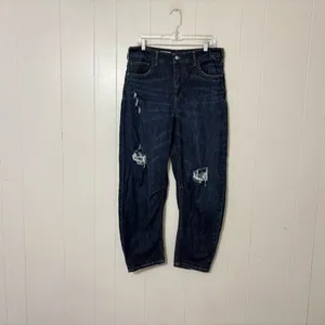 Pilcro The Bow Boyfriend Jeans Anthropologie Dark Wash Distressed Size 31 thumbnail 2