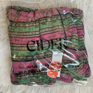 Cider‎ Pink Green Fair Isle Sherpa Fleece Full Zip Jacket XL New thumbnail 13