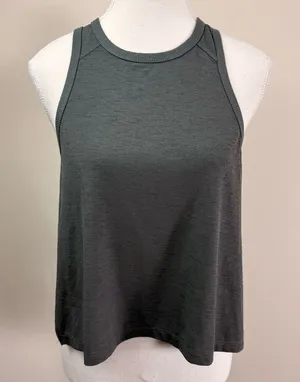 FP Movement Free People Womens Breezy Mesh Back Tank Top Charcoal Gray Small thumbnail 1