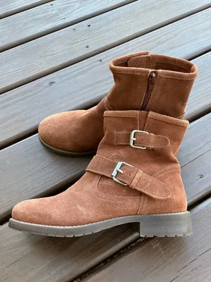 Genuine Suede Buckle Ankle Booties - stylish and comfy 🤎🤎 thumbnail 13