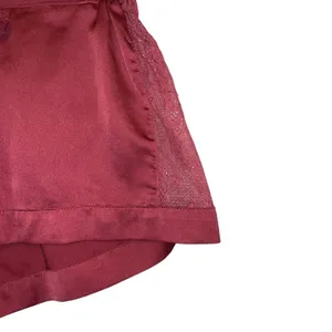 Sam Edelman Satin Lace‎ Lounge Sleep Shorts Burgundy Women’s Medium thumbnail 2