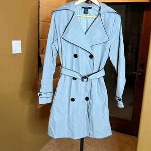 Vertigo Paris Dove Gray Double Breasted Lined Trench Coat Size Large thumbnail 2
