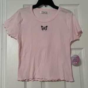 Pink butterfly top Size M thumbnail 1