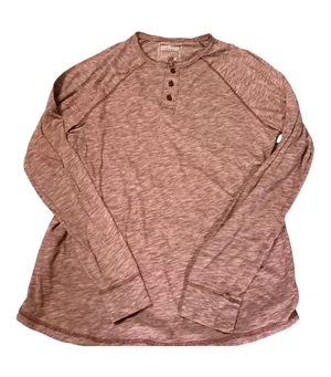 Urban Pipeline Men’s Size L Heathered Red Long-Sleeve Raglan Henley Top by thumbnail 1