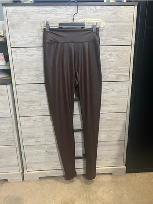 OFFLINE By Aerie ~ Real Luxe Faux Leather Legging Chocolate Brown Medium thumbnail 2