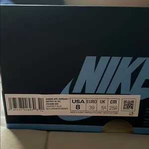 Nike Air High-Top Sneakers in Blue and Cream thumbnail 5