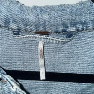 Free People Light Blue Distressed Denim Jacket thumbnail 6