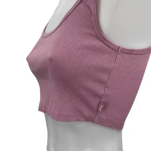 Aritzia TNA Pink Sculpt Ribbed Knit Sleeveless Scoop Cami Tank Crop Top Size S thumbnail 3