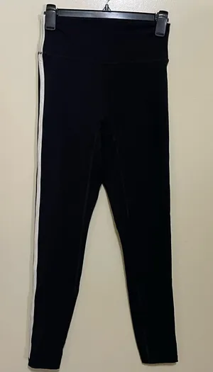Monday Swimwear Black Leggings with White Side Stripe thumbnail 1
