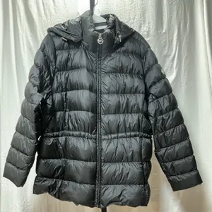 MICHAEL Michael Kors Women XXL Black Packable Down Puffer Coat Hooded thumbnail 1