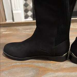 Kenneth Cole Wind‎ Stretch Riding Boots Black Suede Size 5 Classic Tall Boot thumbnail 7