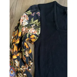 Anthropologie $128 BL-NK BL^NK Floral Balloon Sleeve Black Sweater‎ Top Bohemian thumbnail 6